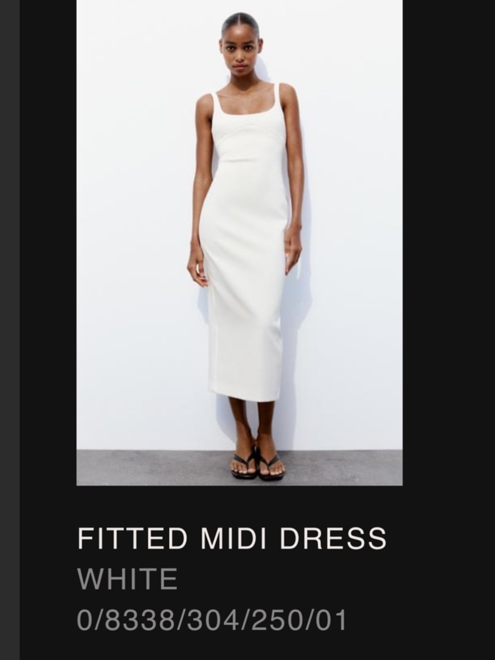 Zara Fitted Midi Dress White - Picture 7 of 9